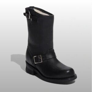 Frye Black Engineer Shearling Boots 9 $498